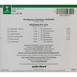 MOZART - Koopman - Requiem pour solistes, chur et orchestre en ré mineu